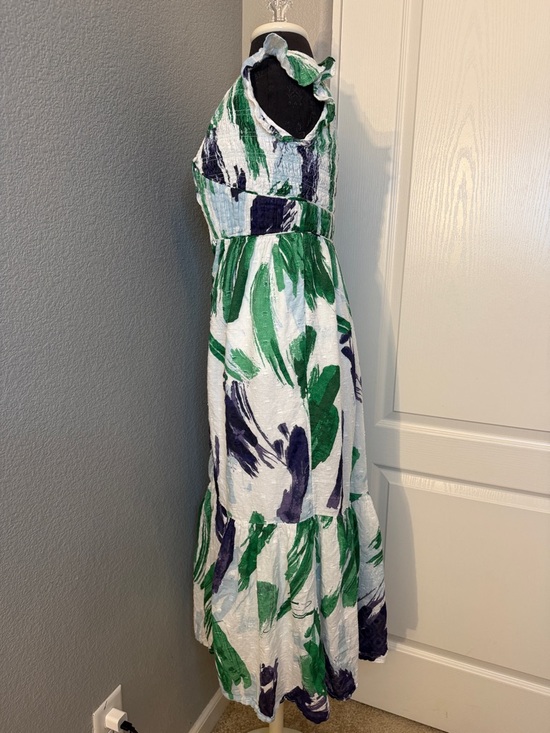 Anthropologie The Peregrine Midi Dress Cotton Watercolor Size XXS - Picture 4 of 10